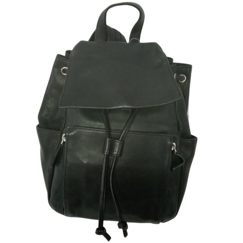 Y2K St Johns Bay Mini Backpack Black Leather Purse Shoulder Bag